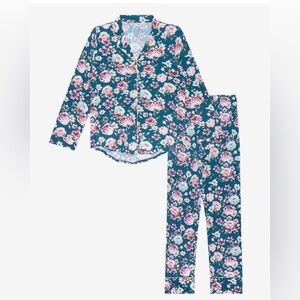Posh Peanut Blue Floral Pajama Set